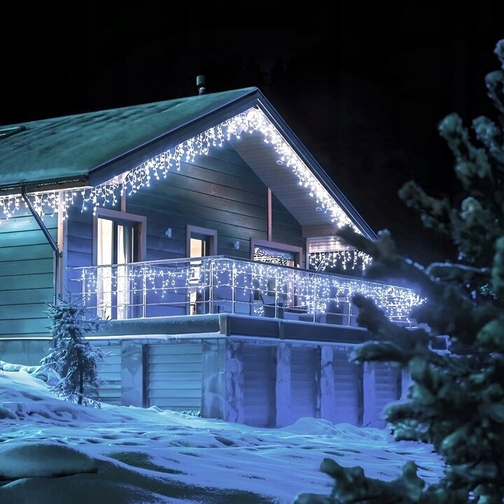 Āra lampiņu virtene Lāstekas, 500 LED, 23,5 m, auksti balta