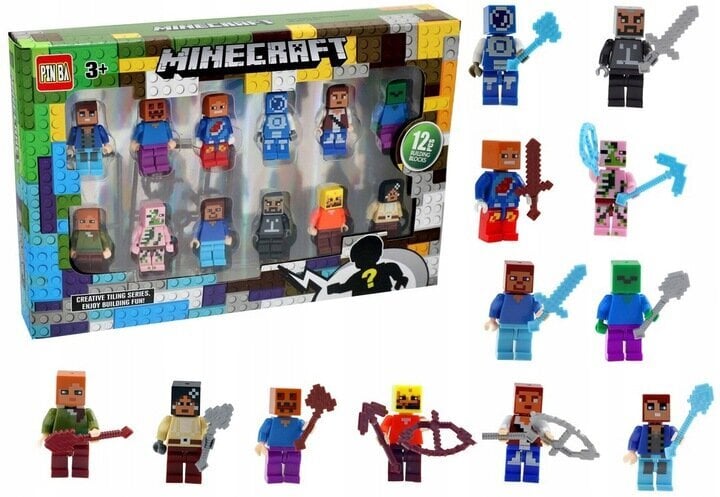 Figūriņas konstruktoriem Minecraft, 12 gab.