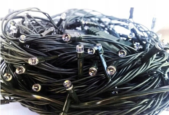 Ziemassvētku virtene 500 LED iekštelpu, 38m, auksti balta