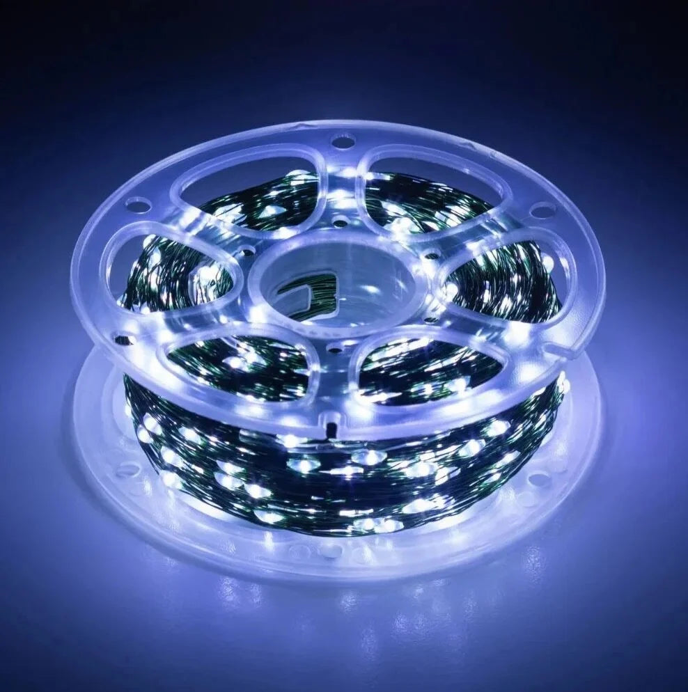 Ziemassvētku virtene 1000 LED, 100m, auksti balta