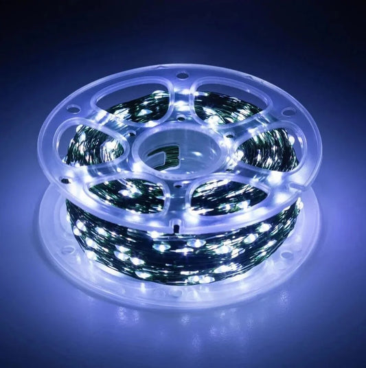 Ziemassvētku virtene 1000 LED, 100m, auksti balta