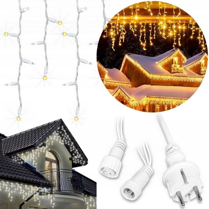 Āra lampiņu virtene Lāstekas, 500 LED, 23,5 m, silti balta