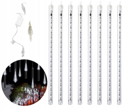 Lāstekas Meteor lietus 50cm lampiņas, 4.1m, auksti baltas