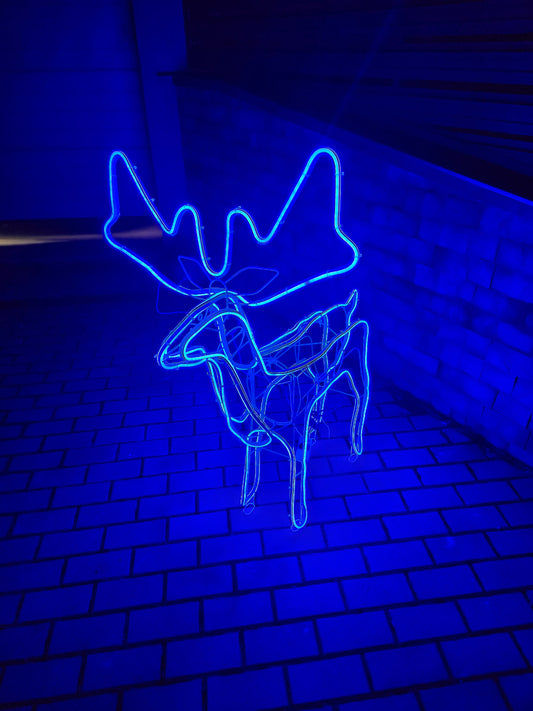 Izgaismots Neona LED  briedis, āra dekorācijām 110cm (Cenā iekļauta piegāde)