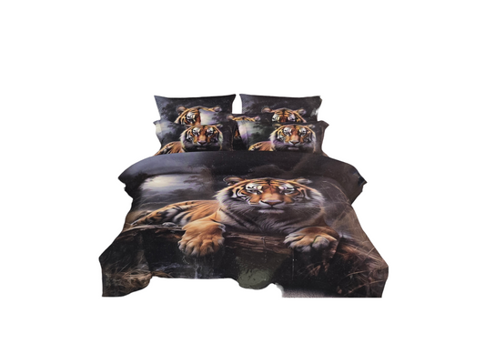 Gultas veļas komplekts Milano,200x220cm, 4 daļas, melns ar lauvu