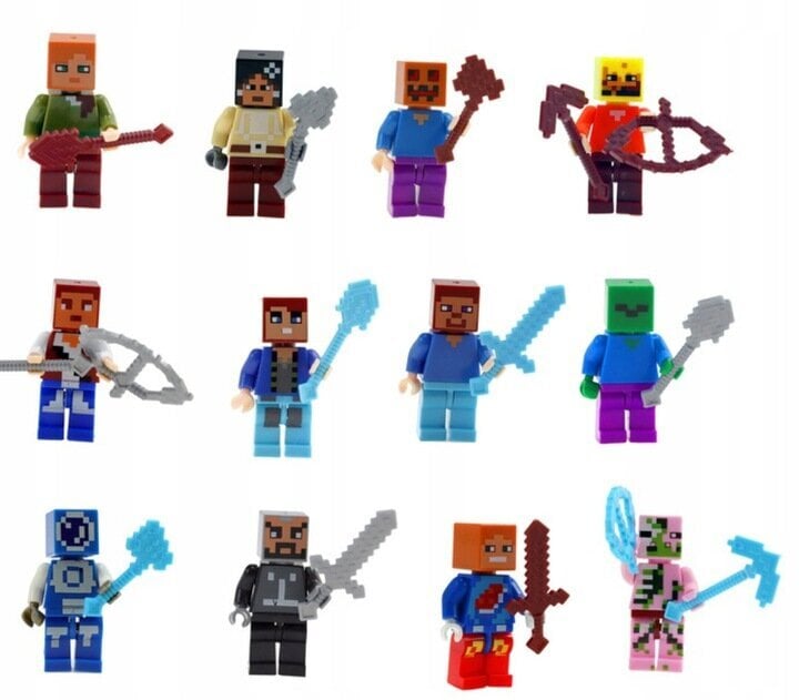 Figūriņas konstruktoriem Minecraft, 12 gab.