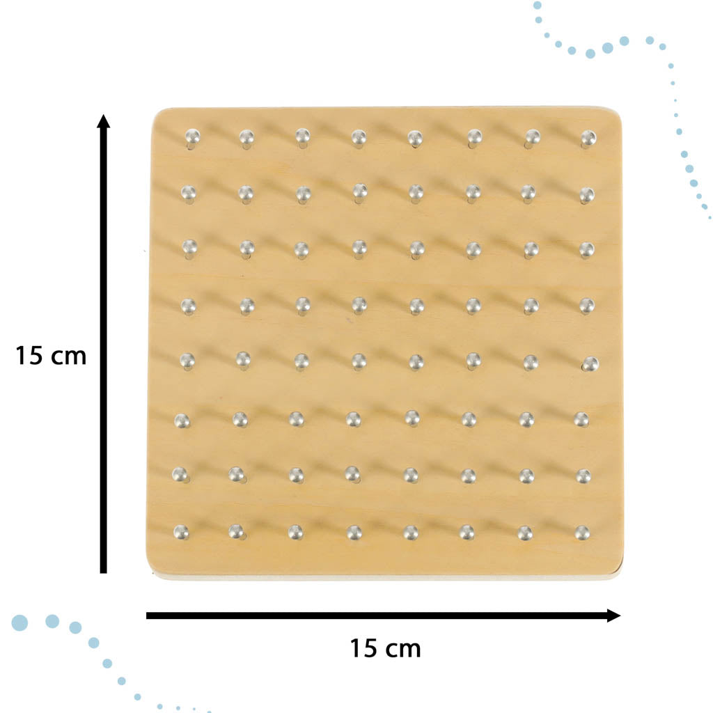 Koka Puzle Figūru Veidošanai ar Gumijām – Attīstoša Rotaļlieta Bērniem (Montessori stils)