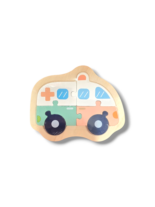 Ātrās palīdzības automašīna puzzle 6 gab ar pamatni.