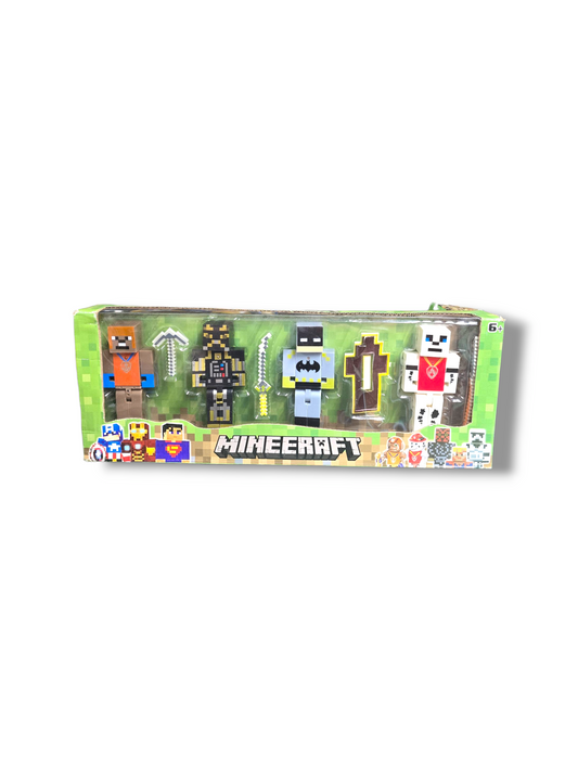 Minecraft figūras 4 gab ar ieročiem (Bojāts iepakojums)