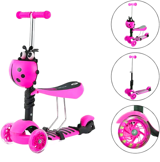 Skrejritenis 3 in 1 Scooter, rozā