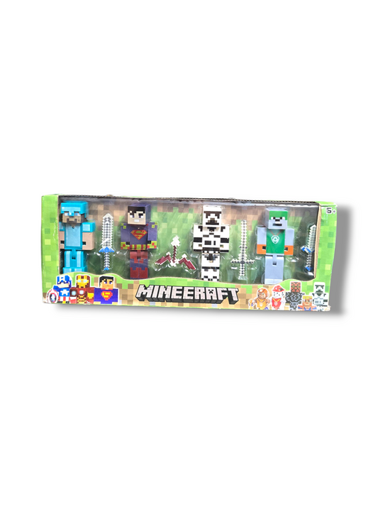 Minecraft figūras 4 gab ar ieročiem (Bojāts iepakojums)
