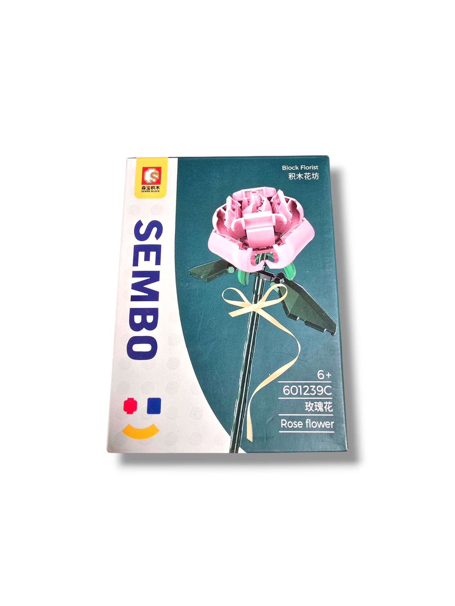 Rozā roze(lego anologs), bojāts iepakojums