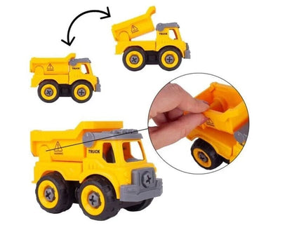 Kravas automašīnas ar skrūvgriezi DIY, 4 gab.Dzeltena