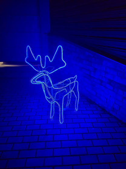 Izgaismots Neona LED  briedis, āra dekorācijām 110cm (Cenā iekļauta piegāde)