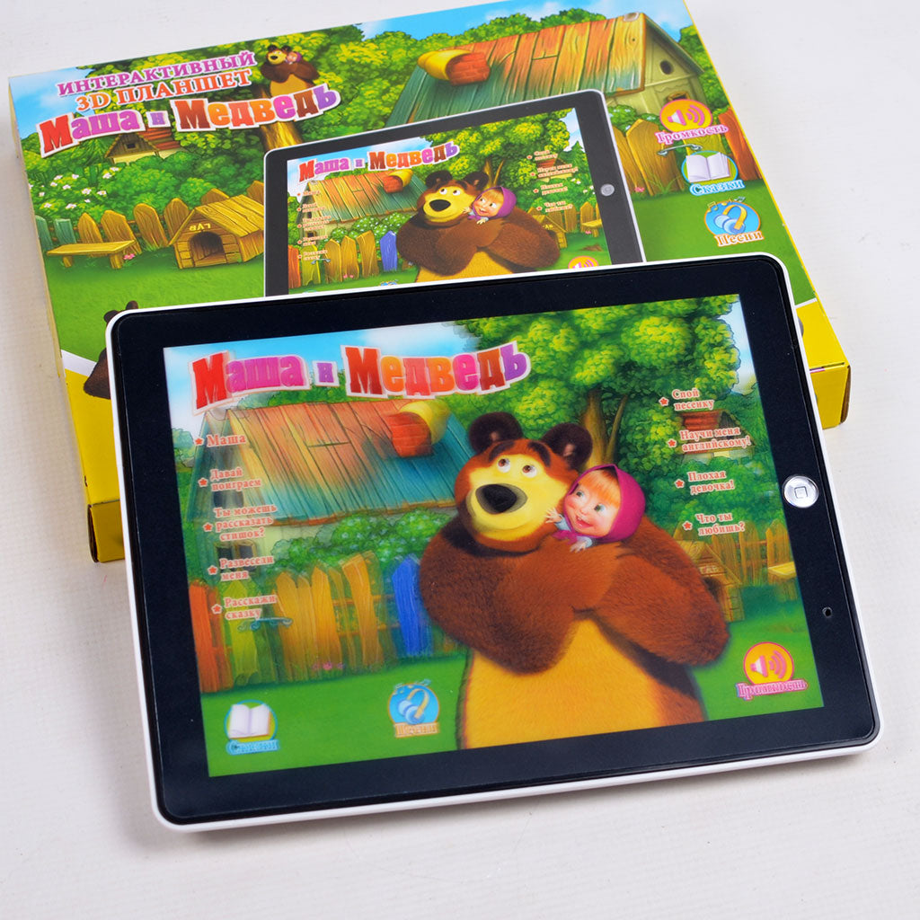 Intelektuālā 3D planšete bērniem "Maša un Lācis"
