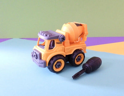 Kravas automašīnas ar skrūvgriezi DIY, 4 gab.Dzeltena