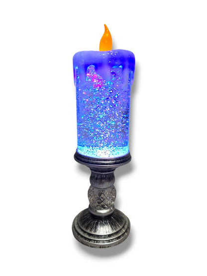 Ziemassvētku LED svece, krāsaina,Sudraba
