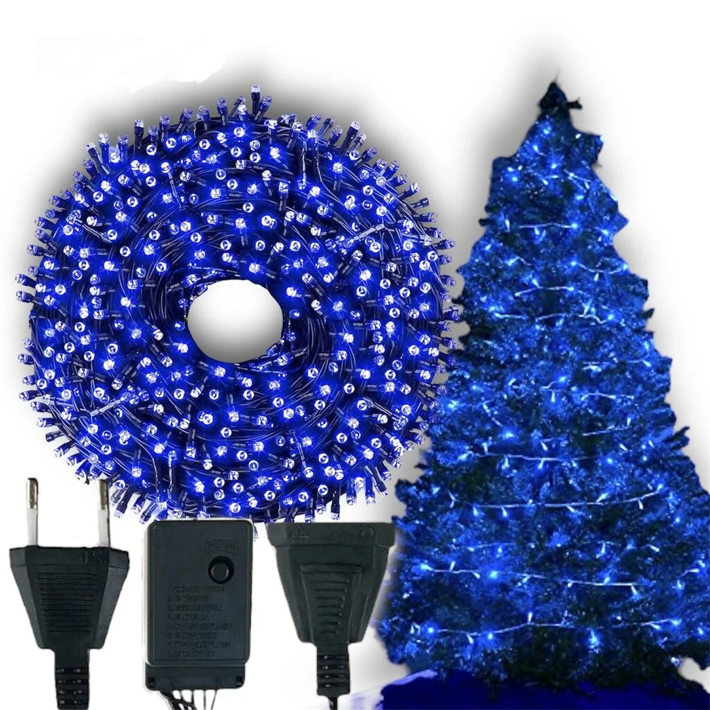 Ziemassvētku virtene 300 LED, 22m, zila